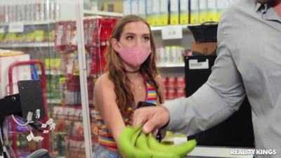 Grocery store  fuck with cute Asian worker Kimmy Kimm who loves fat dicks