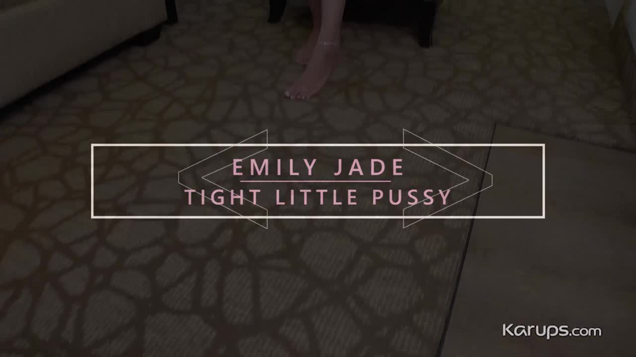 Slim blonde chick Emily Jade strips naked then fingers her tiny pussy -Your Next Favorite Adult Video Awaits on ePornOne.com